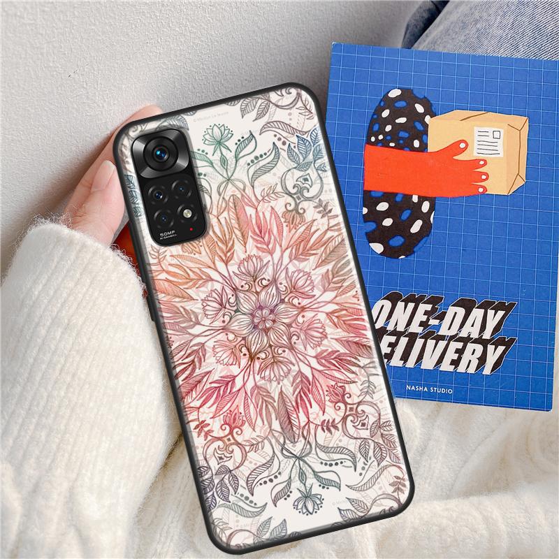 Flowers Mandala Floral Case For Redmi Note 12 Pro Cover For Redmi Note 11 10 Pro 8 9 8T 9S 10S 11S 12S 9C 10C 12C