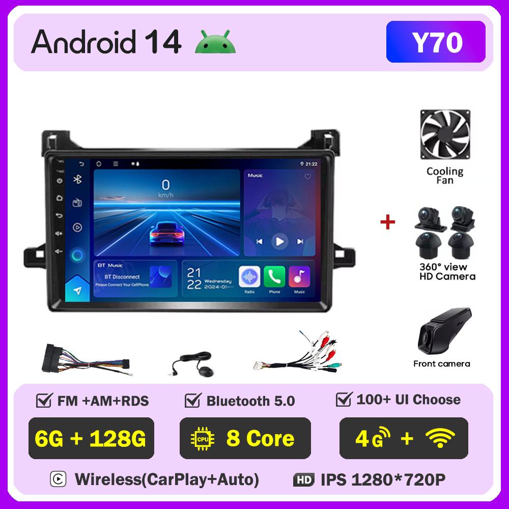 Car Multimedia Player For Toyota Prius XW50 2015 2016 2017-2020 Android 14 Intelligent Car Systems Mirror Link GPS Navigation