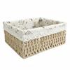 clothLined Woven Container With Handles Handled Utility Storage Bin Handmade Versatile for Home Organizers, Study Room, Bathroom