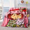 Strawberry Hat And Cat Blanket Flannel Blanket for bed, sofa, Camping, Hiking, Picnic Essentials, gift for family Fan gifts