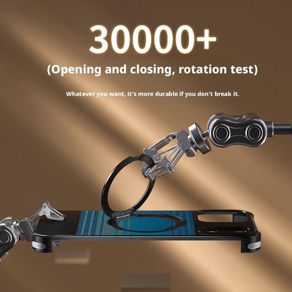 For iPhone 16 Pro Max Magnetic Case Borderless Carbon Fiber Texture PU Metal Phone Cover with Kickstand