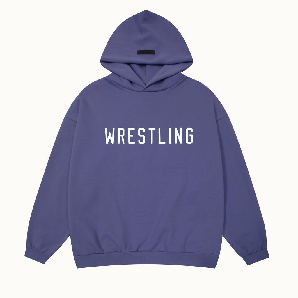 Autumn and winter new FOG tide brand WRESTLING letter printing hooded sweater for men and women of the same style