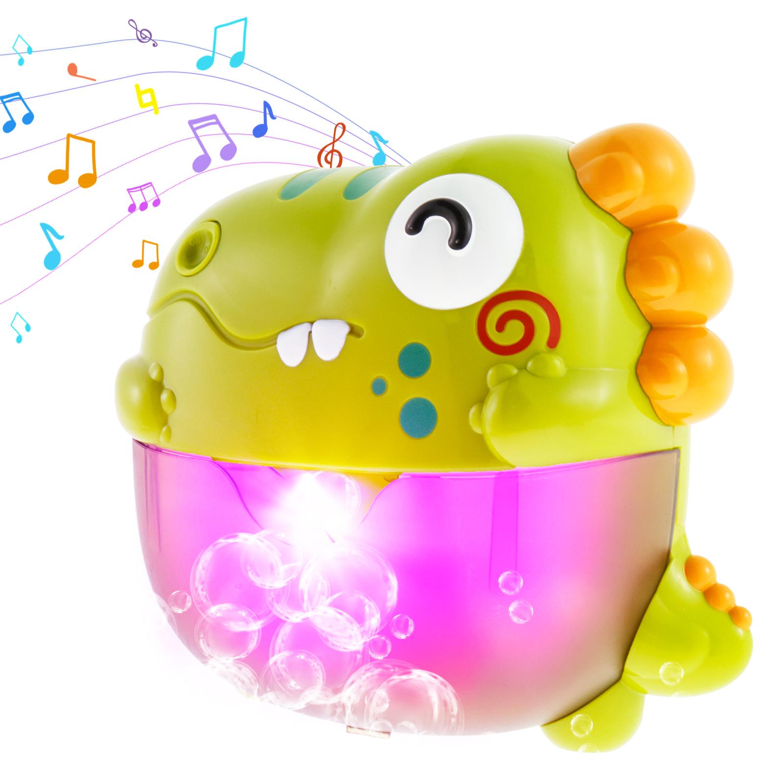 

Dinosaur Bubble Machine Baby Bath Toys with Colorful LED Light Music Electric Soap Automatic Bubble Maker Children Bathroom Toy