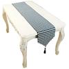 Table Runner Plaid Print Table Decorative Contrast Tassel Color with Anti-slip Decoration Heat-resistant Drooping