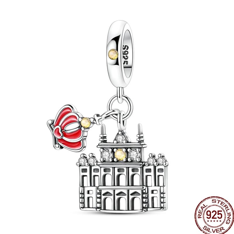 Copper Vienna Opera Charms Beads Eiffel Tower Colosseum Tokyo Pendant Fit Original Bracelet Diy For Women Jewelry