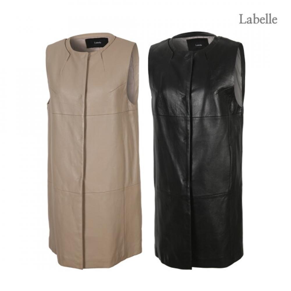 La Belle Shinyoung Fur Women Lambskin Round Double colLar Long Vest Gg706vt