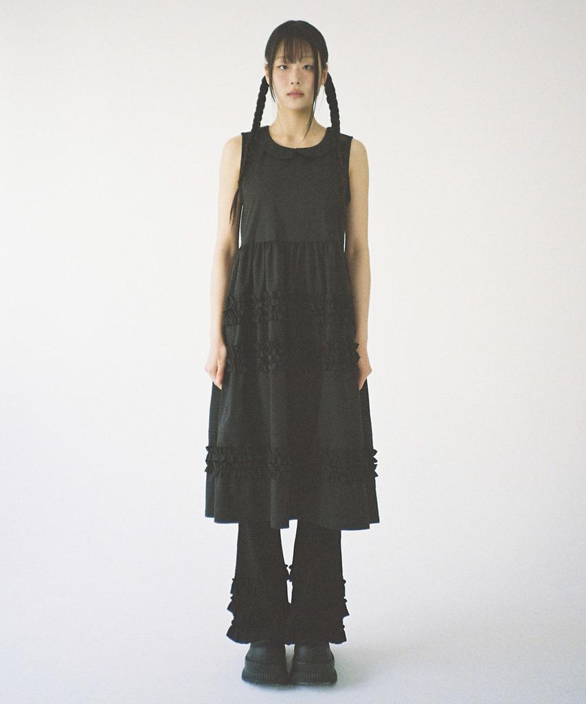 Keulleosseutyudio Doll Collar Frill Dress - Black