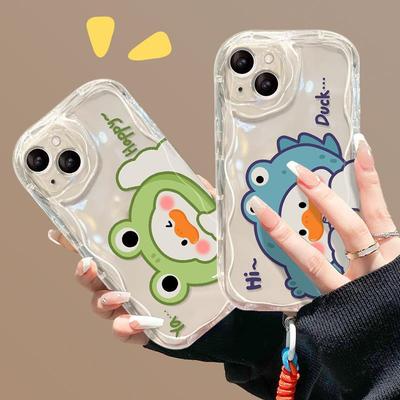 Applicable To Apple 16promax Mobile Phone Case IPhone 15 Cute Cartoon Duck 13//11/12 Transparent Silicone 14