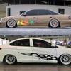 2Pcs Universal Vinyl Flame Graphics Car Body Side Stickers Flame Sports Racing Stripe Decorations Suitable For All Cars SUV
