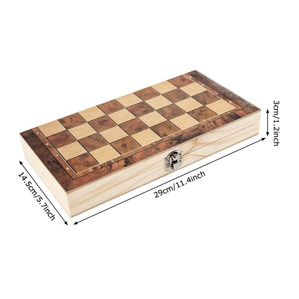 3-in-1 Foldable Solid Wood Chess Set with Exquisite Craftsmanship