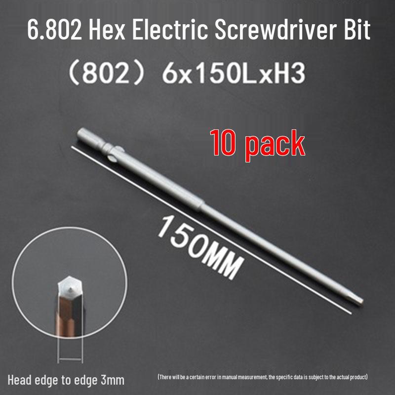 Extended Hexagonal S2 Steel Electric Screwdriver Bit with 5mm/6mm Shank