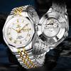 OUPINKE 3207 Automatic Watches for Men Original Import Japan Movement Real Diamond Dual Calendar Business Mechanical Wristwatch