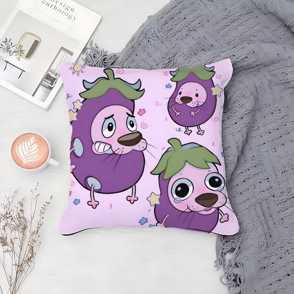 Cartoon C-Courage-MT Cute Anime Pillow Case Printing Pillowcase Living Room Sofa Cushion Cover Bedroom Room Decor