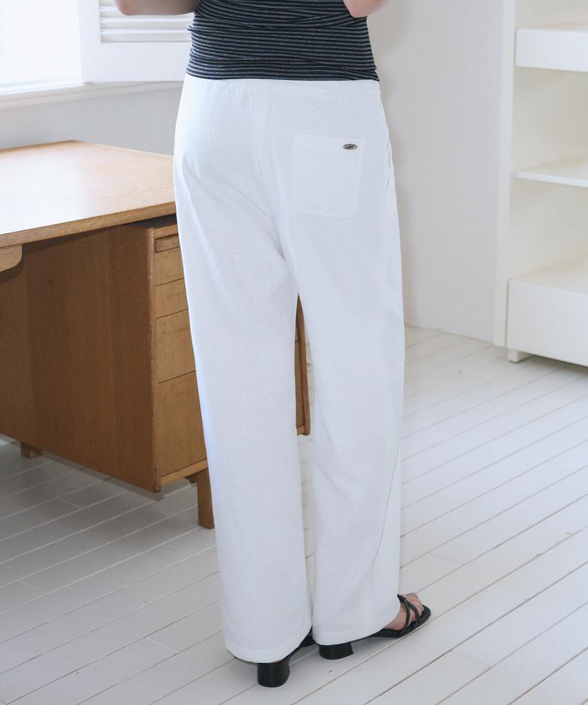 Kiyamo Layered Skirt Linen Pants _White