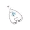 Sky Blue Topaz Gemstone 925 Sterling Silver Zircon Jewelry Chain Pendant 1.27" CZP-4-17