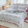 Official Sanrio Hello Kitty All-Cotton 4-Piece Bedding Set - Sheet, Pillowcase & Bed Skirt for Dorms