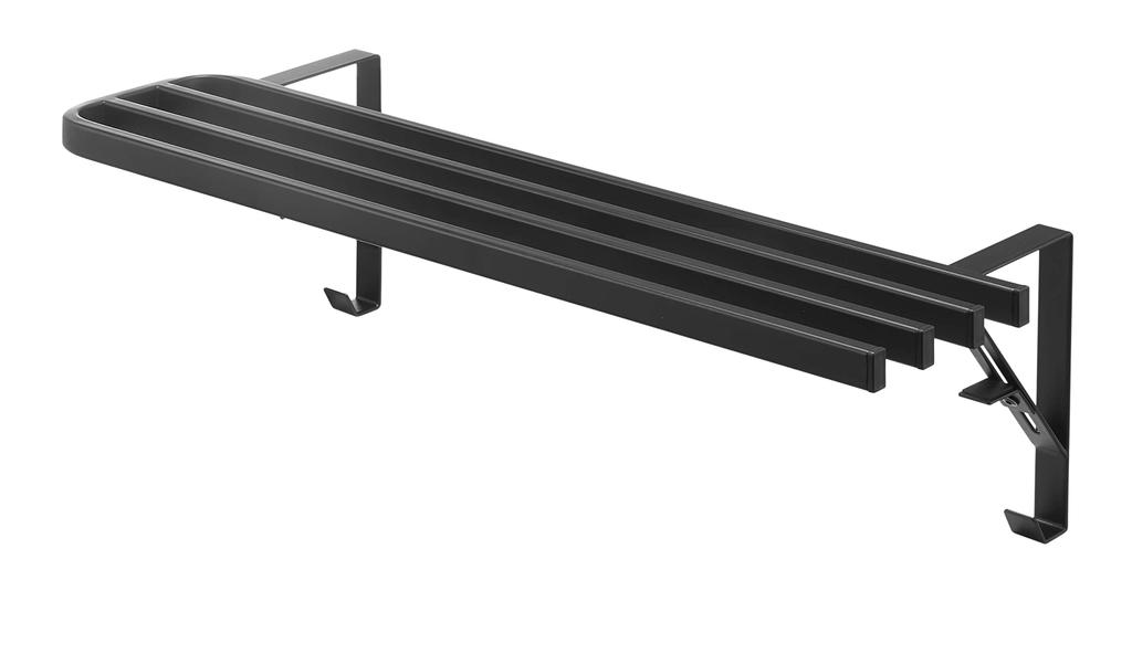 Yamazaki Jitsugyo Bathroom Door Towel Rack Bath Towel Hanger Black Approx. W57.5 X D22.3 X H17cm Tower Tower Bath Towel Bar Easy Installation Pajama