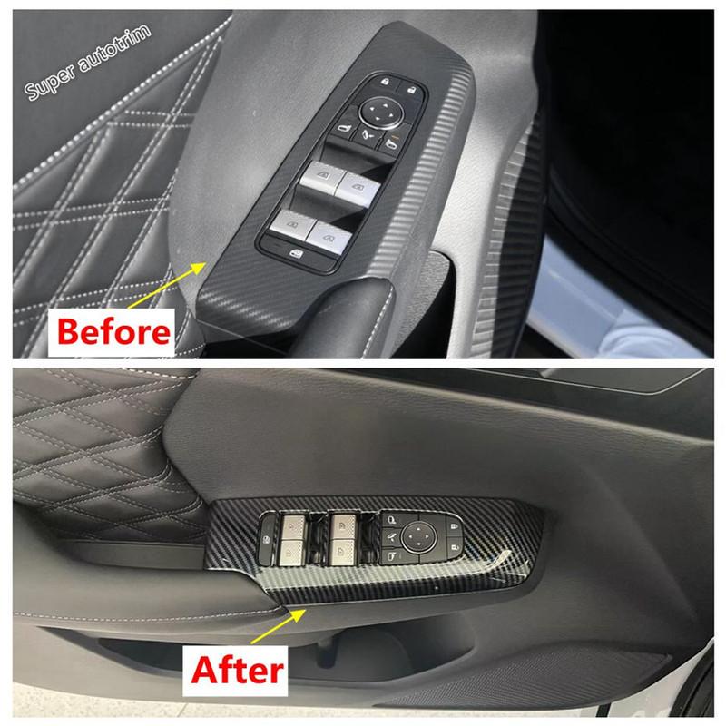 Car Door Armrest Window Lift Button Panel Cover Trim For Mitsubishi Outlander - 2026 ABS Carbon Fiber / Black Accessories