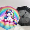 1pc Rainbow Unicorn Fantasy Art Umbrella with Plastic Handle,Suitable for All Seasons Home Travel Outdoor UmbrellaDD769