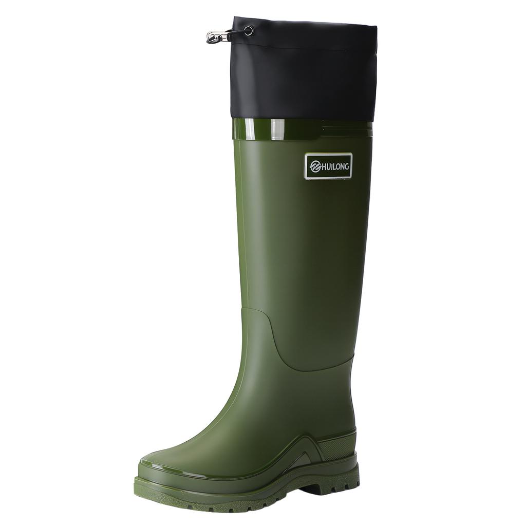 Mode hohe Damen Regenschuhe Pendler Regenstiefel wasserdicht und warm Angeln Arbeit vier Jahreszeiten zum Mitnehmen Küche Gummi Schuhe Wasserstiefel