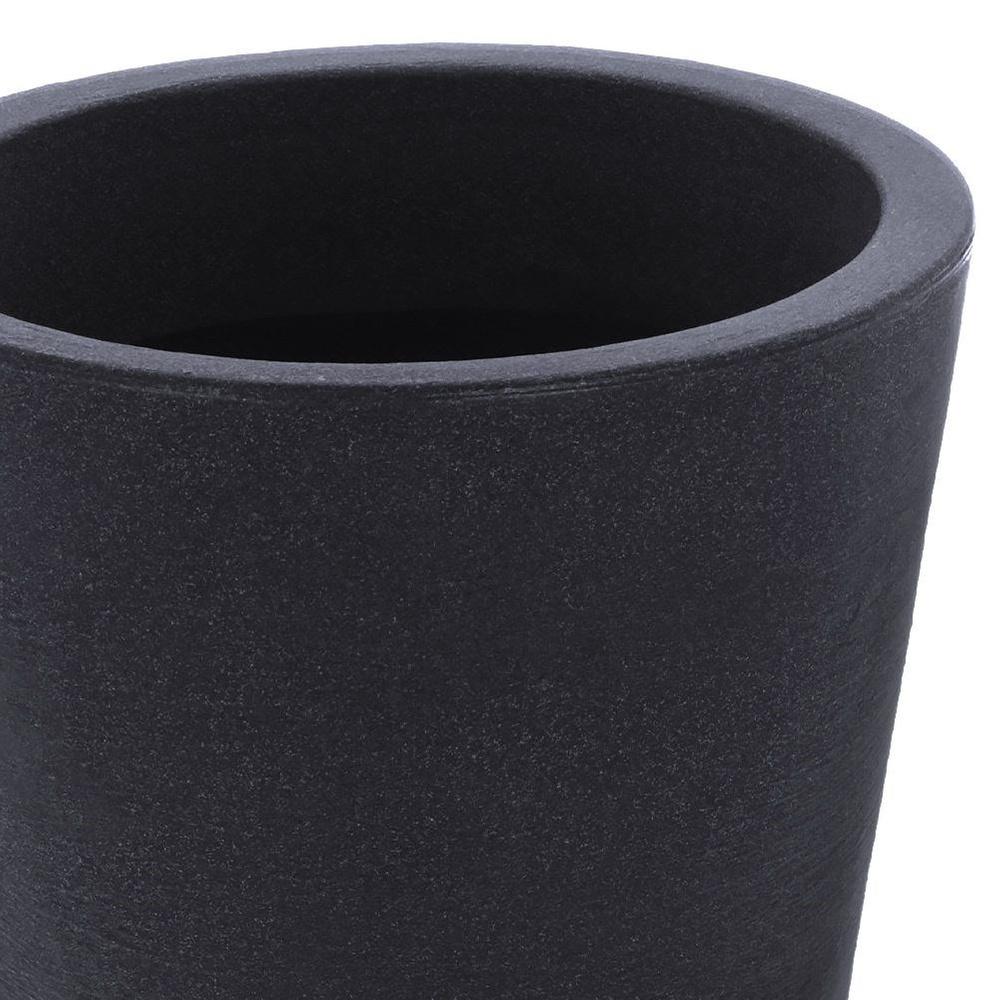 Grauer runder Plastik-Gartentopf 28x45 cm