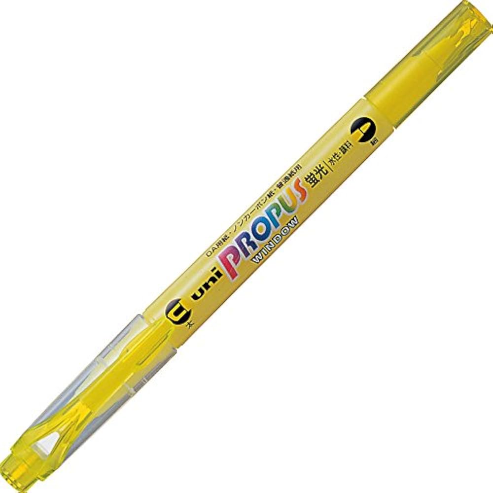Mitsubishi Pencil Highlighter Pus102T.2 Window Bold+Fine Yellow PUS102T.2 10-Pack