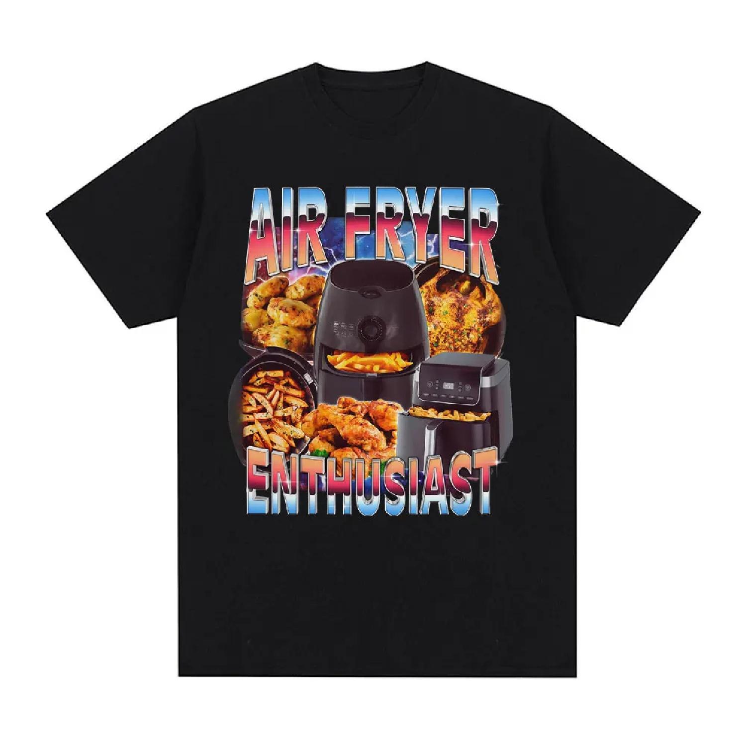 

Air Fryer Enthusiast Funny Cooking Meme T-Shirt Hot Sale Couples Graphic Men s T Shirt Vintage Couplrs Tee Clothes Classic Tees XXXXXL чорний