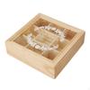 Wood Storage Box with Glass Lid Jewelry Display Decorative 9 Grids Gift Tea