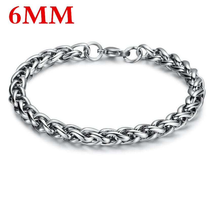 HNSP 3MM-8MM Edelstahl Handkette Gedrehtes Armband Für Männer Zirkon Punk Accessoires Armbänder Männlich