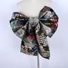 Japanese Kimono Obi: Brocade Jacquard Taiko Bow with Floral Knot Trim