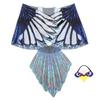 VICASKY Eagle Wings Set for Halloween Costumes, Adult Eagle Wings, Bird Feathers, Creative Eagle Costume Accessory, Cosplay Wings, Chiffon, Blue