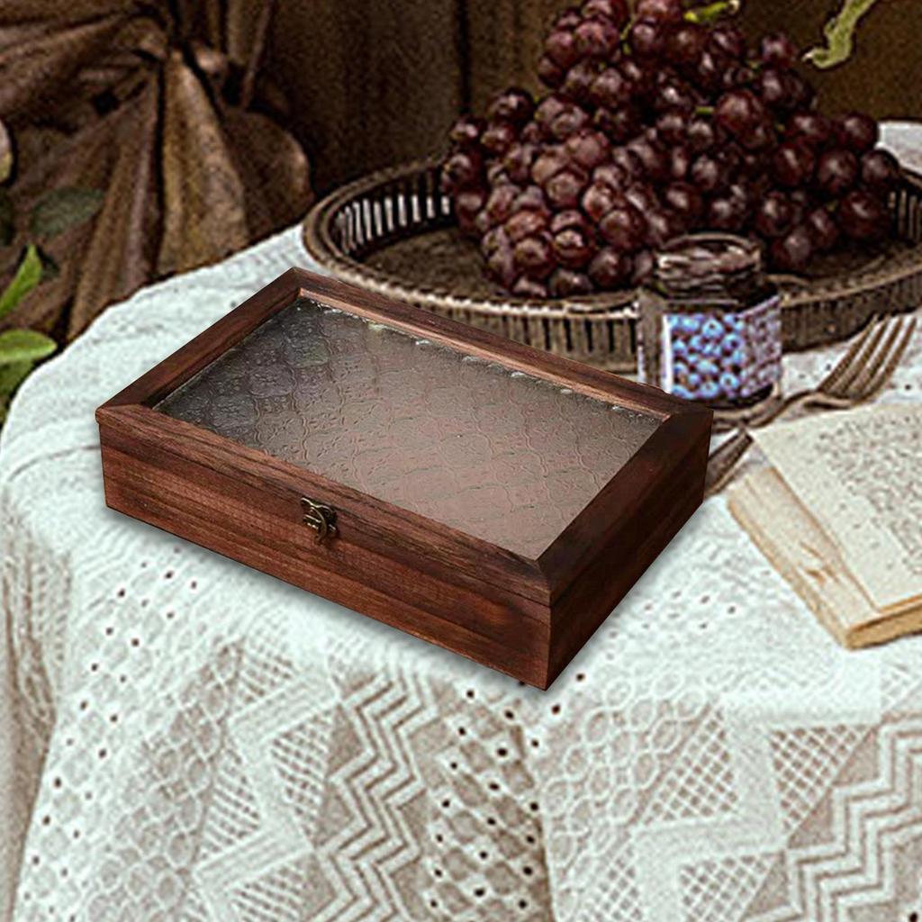 Wooden Jewelry Box Jewelry Organizer Art Hobbies Gift Packaging Box with Hinge