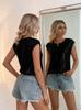 European and American new European and American style loose casual fashion party round neck sleeveless top women's sequined T-shirt