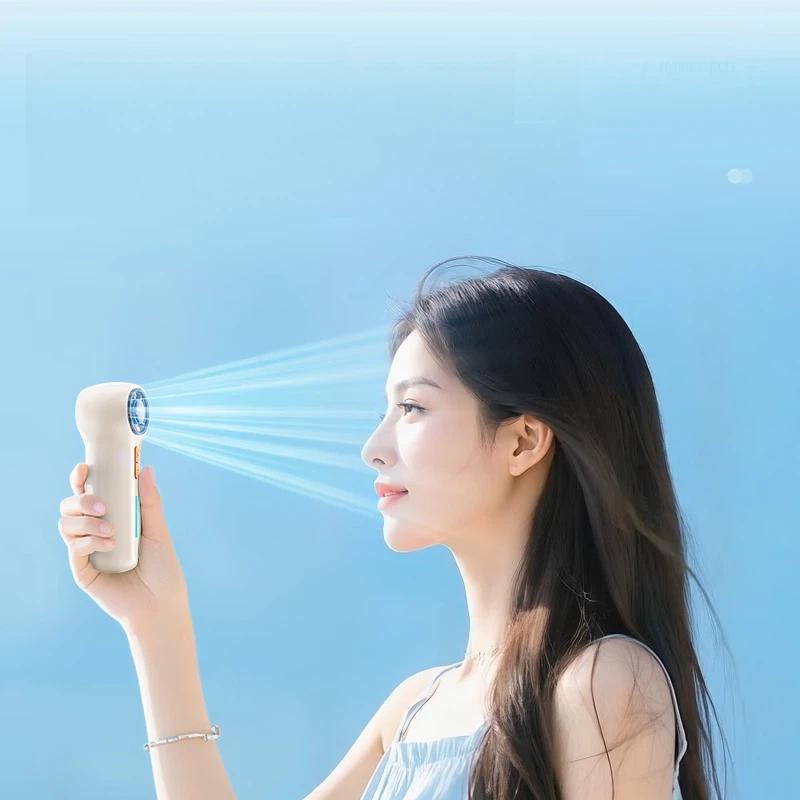 SUOYING High-Speed Handheld Mini Fan, Compact Micro Electric Fan, Desktop, Quiet Long-Lasting USB Rechargeable Fan, White