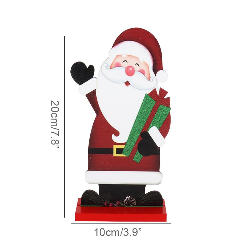 Snowman Santa Claus Wooden Ornaments Merry Christmas Table Decoration Xmas Party Kids Gift Navidad New Year 2025 Xmas Decor