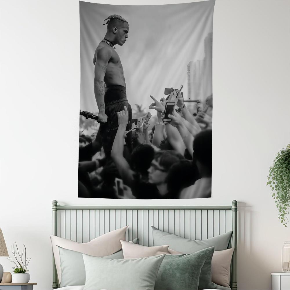 Arazzo Hip Hop XXXTentacion Anime Caratteristiche artista vibes anime funziona come tappeto da parete ideale per decorazione dormitorio appeso a parete