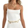 Fashion Irregular Metal O-Shaped Circle Splicing Waist Chain, High-End Light Luxury Geometric Hollow Body Chain