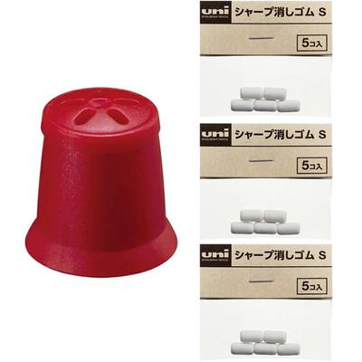 Mitsubishi Pencil Jetstream 41 Eraser Cap Replacement Eraser 3 Pack Original Logo Sticker Included MSXE5-1000 + (Bordeaux) +