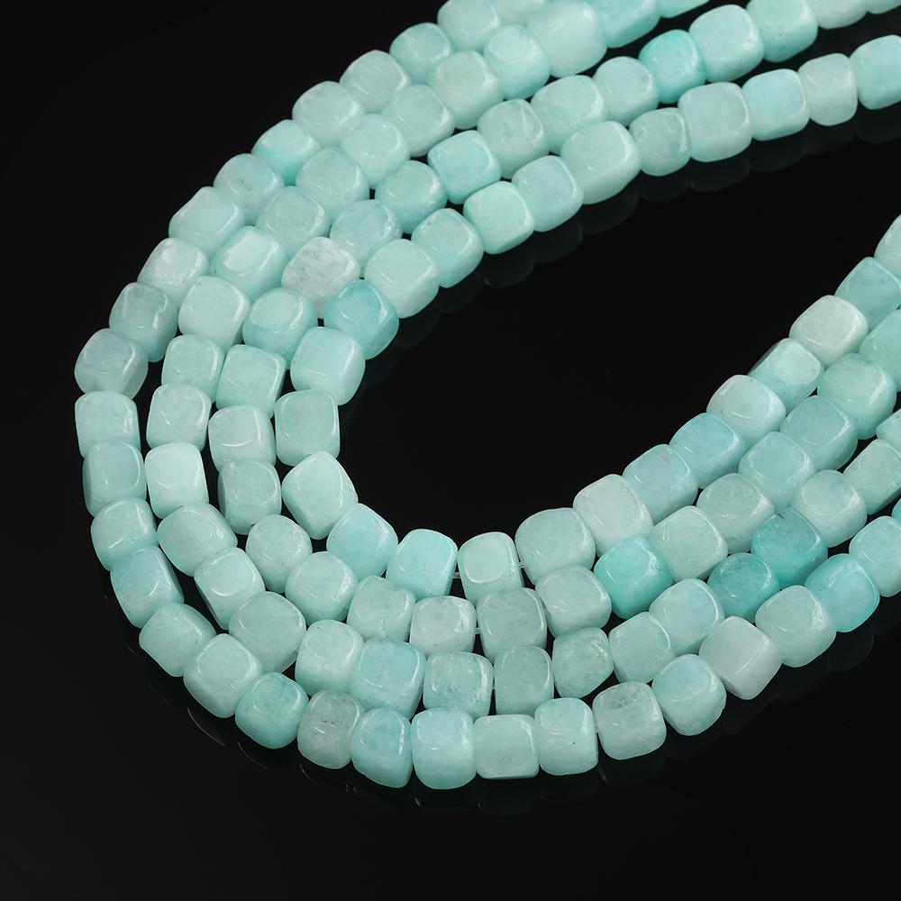 1 Strand Natural Stone Agate Beads 7.5 x 7.5mm Cube Spacer Loose Bead for Jewelry Making DIY Bracelet Necklace Accessories