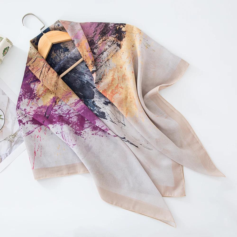 73Colors Malaysia Tudung Bawal Flower Print Hijab New Design Headscarf Premium Cotton Voile Soft Fashion Muslim Square Scarf