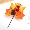 Home Autumn Decoration Christmas Fall Artificial Maple Leaves Berry Stem Faux Branches Fake Pumpkin