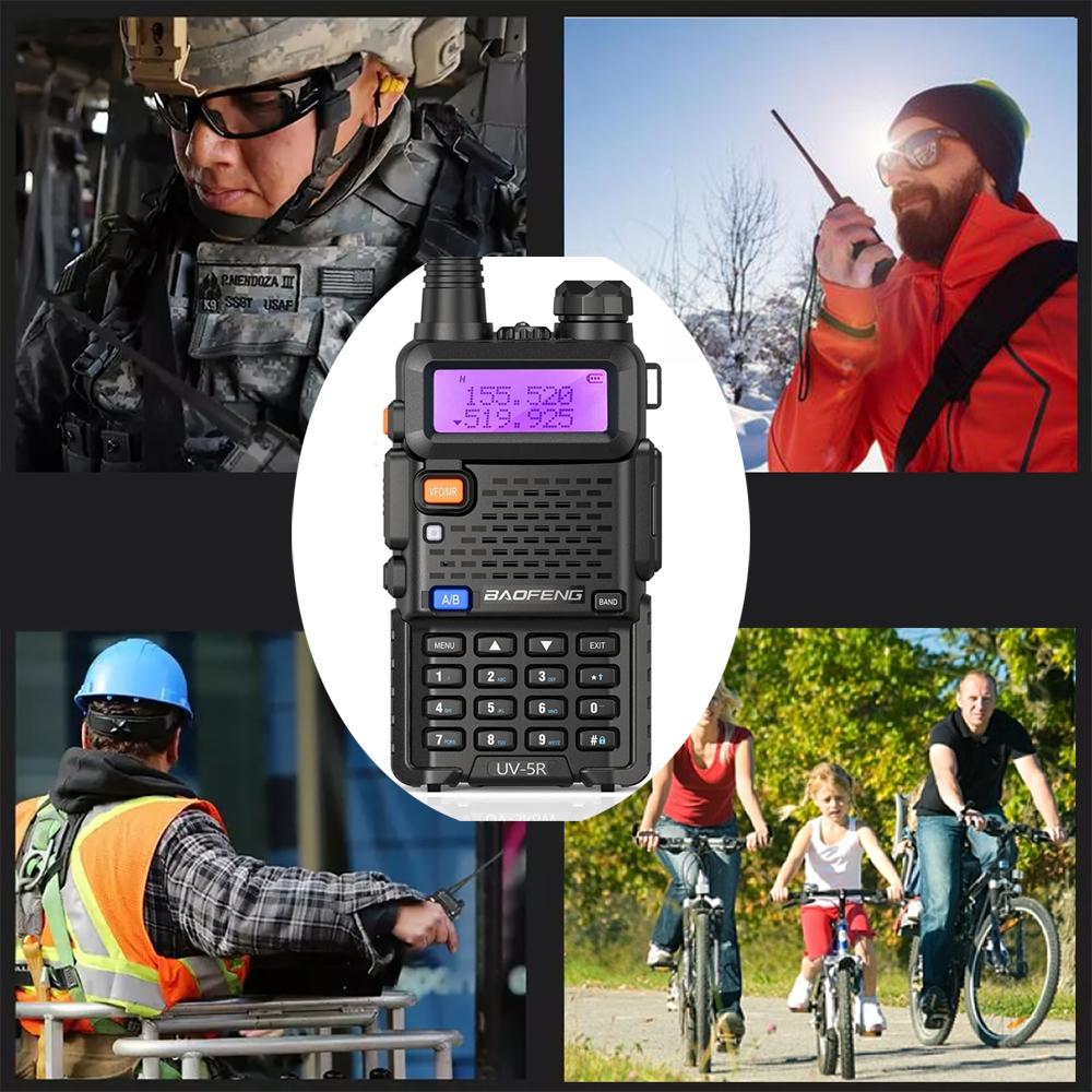 BaoFeng Walkie Talkie UV-5R Two Way CB Radio 5 Colors Bao Feng UV5R 128CH 5W VHF UHF 136-174Mhz & 400-520Mhz