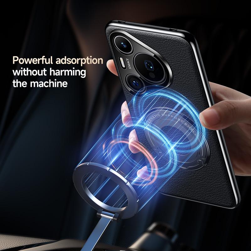 Miljøvennlig Vegansk Lær Skjult Støtte Etui For Huawei P60 Pro Art Pura 70 Ultra Pro+Plus Magnetisk Deksel Luksus Business Skall