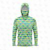 Mens Quick-Dry Ice Silk Long Sleeve Fishing Shirt With Hood Integrated Face Cover UV Protection Outdoor Sunproof Apparel