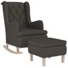 Rocking Armchair with Footstool Dark Grey Fabric