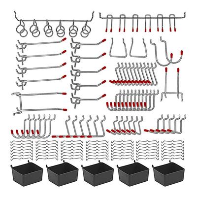 140/114PCS Metal Pegboard Hook Assortment Kit Pegboard Hooks Hanging Organizer Kit for Shop Maintenance Garage Workshop