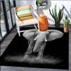 Non-Slip Floor Mat Featuring an Elephant Design, Available In Three Sizes, Perfect for Living Room Decoration