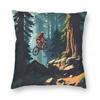 Mein Therapie Mountainbike Quadratische Kissenhülle Polyester Leinen Samt Kreativer Reißverschluss Dekor Auto Kissenbezug