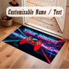 Tapis de sol en velours cristal Thème Cyberpunk Urbain Nom Personnalisé Texte Tapis Chaud Décoration de Maison