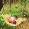 Garden Gnome on Swing Statue Decoration Figurine Ornament for Indoor Outdoor Home Patio Yard Lawn Figurines Miniatures
